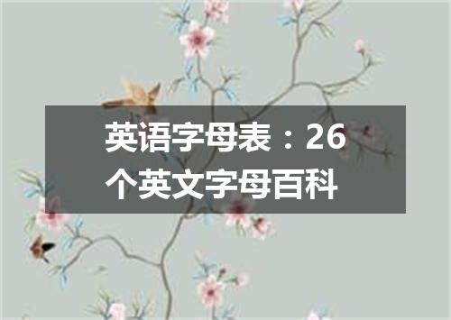 英语字母表:26个英文字母百科