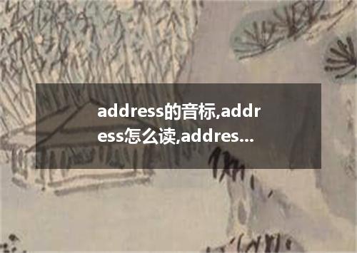 address的音标,address怎么读,address什么意思?