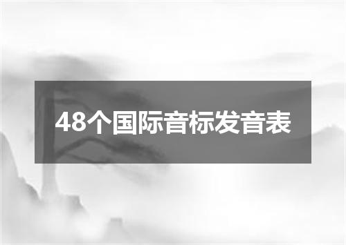 48个国际音标发音表