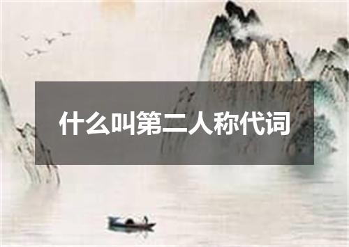什么叫第二人称代词