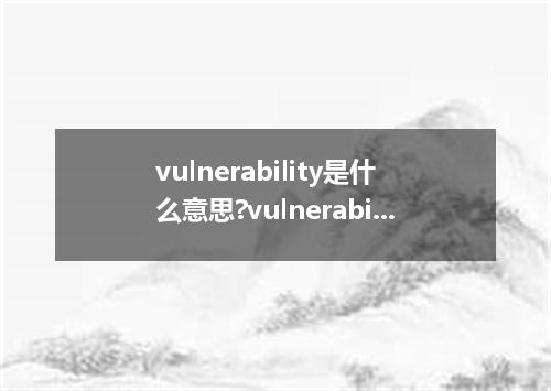 vulnerability是什么意思?vulnerability怎么发音?vulnerability的解释和用法