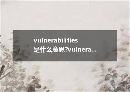 vulnerabilities是什么意思?vulnerabilities怎么发音?vulnerabilities的解释和用法