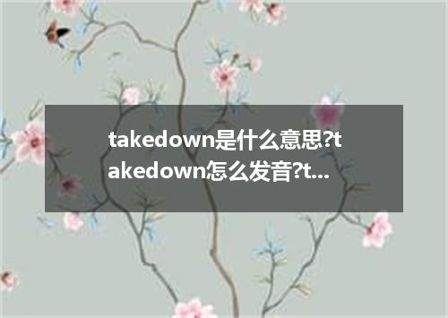 takedown是什么意思?takedown怎么发音?takedown的解释和用法