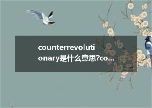 counterrevolutionary是什么意思?counterrevolutionary怎么发音?counterrevolutionary的解释和用法