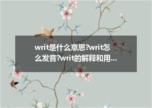writ是什么意思?writ怎么发音?writ的解释和用法