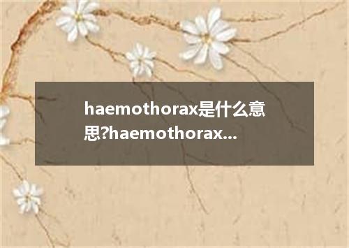 haemothorax是什么意思?haemothorax怎么发音?haemothorax的解释和用法