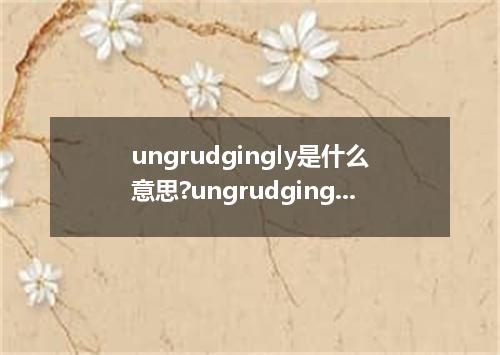 ungrudgingly是什么意思?ungrudgingly怎么发音?ungrudgingly的解释和用法