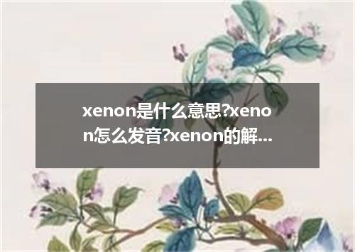 xenon是什么意思?xenon怎么发音?xenon的解释和用法