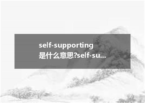 self-supporting是什么意思?self-supporting怎么发音?self-supporting的解释和用法