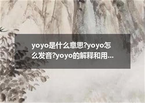 yoyo是什么意思?yoyo怎么发音?yoyo的解释和用法