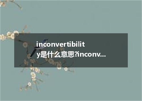 inconvertibility是什么意思?inconvertibility怎么发音?inconvertibility的解释和用法