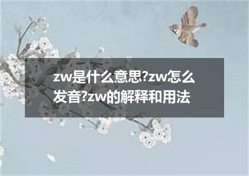 zw是什么意思?zw怎么发音?zw的解释和用法