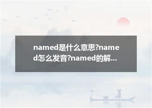 named是什么意思?named怎么发音?named的解释和用法