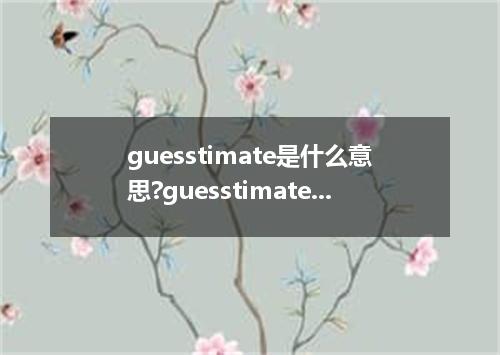 guesstimate是什么意思?guesstimate怎么发音?guesstimate的解释和用法