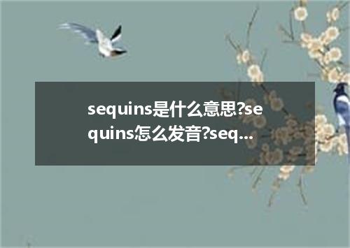 sequins是什么意思?sequins怎么发音?sequins的解释和用法