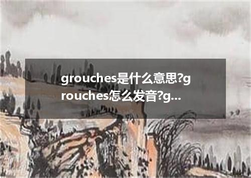 grouches是什么意思?grouches怎么发音?grouches的解释和用法