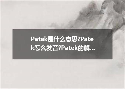 Patek是什么意思?Patek怎么发音?Patek的解释和用法