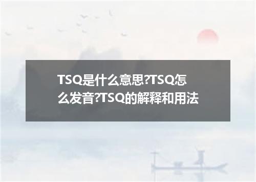 TSQ是什么意思?TSQ怎么发音?TSQ的解释和用法
