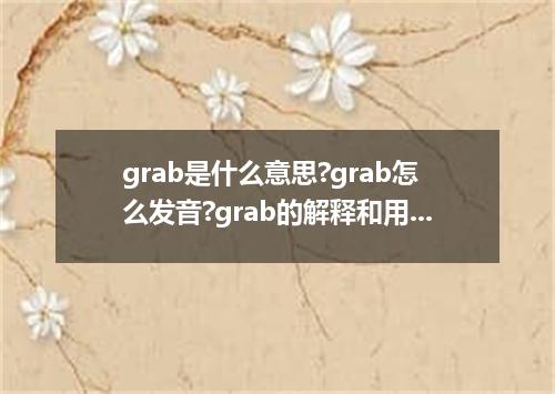 grab是什么意思?grab怎么发音?grab的解释和用法