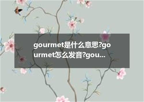gourmet是什么意思?gourmet怎么发音?gourmet的解释和用法