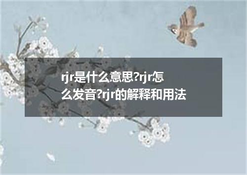 rjr是什么意思?rjr怎么发音?rjr的解释和用法