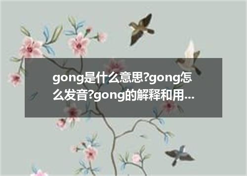 gong是什么意思?gong怎么发音?gong的解释和用法