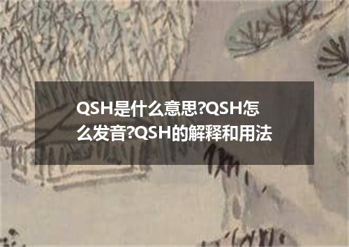 QSH是什么意思?QSH怎么发音?QSH的解释和用法