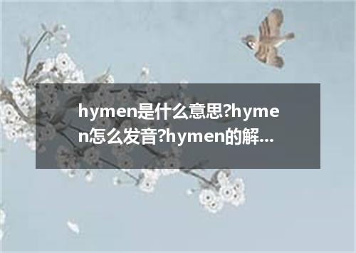 hymen是什么意思?hymen怎么发音?hymen的解释和用法
