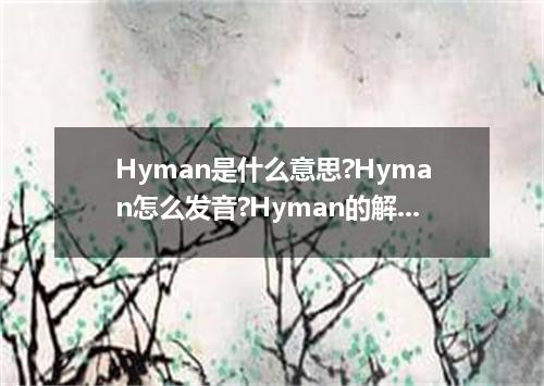 Hyman是什么意思?Hyman怎么发音?Hyman的解释和用法