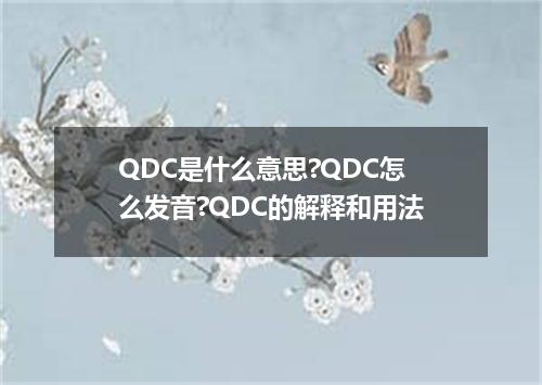 QDC是什么意思?QDC怎么发音?QDC的解释和用法