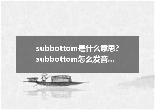 subbottom是什么意思?subbottom怎么发音?subbottom的解释和用法