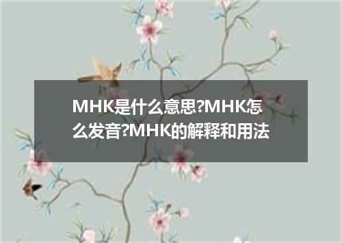 MHK是什么意思?MHK怎么发音?MHK的解释和用法