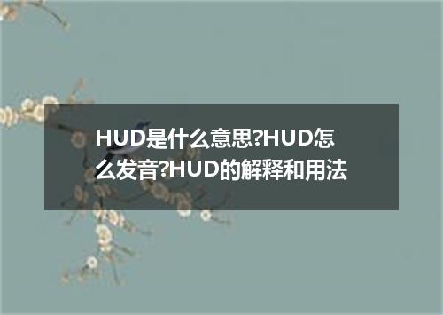 HUD是什么意思?HUD怎么发音?HUD的解释和用法