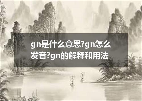 gn是什么意思?gn怎么发音?gn的解释和用法
