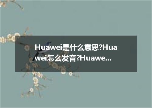 Huawei是什么意思?Huawei怎么发音?Huawei的解释和用法
