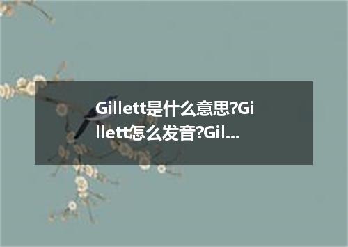 Gillett是什么意思?Gillett怎么发音?Gillett的解释和用法