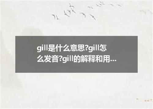 gill是什么意思?gill怎么发音?gill的解释和用法