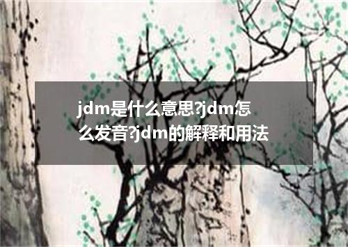 jdm是什么意思?jdm怎么发音?jdm的解释和用法