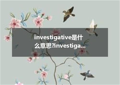 investigative是什么意思?investigative怎么发音?investigative的解释和用法