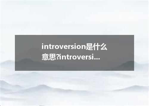 introversion是什么意思?introversion怎么发音?introversion的解释和用法