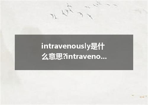 intravenously是什么意思?intravenously怎么发音?intravenously的解释和用法
