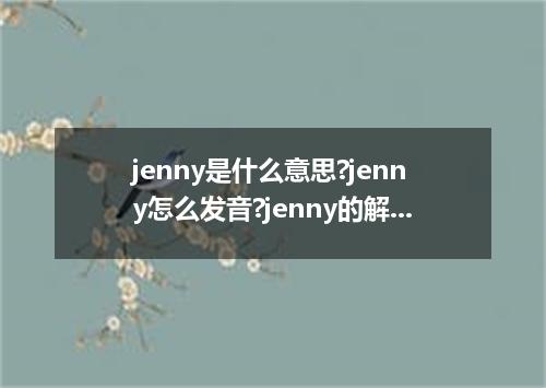 jenny是什么意思?jenny怎么发音?jenny的解释和用法