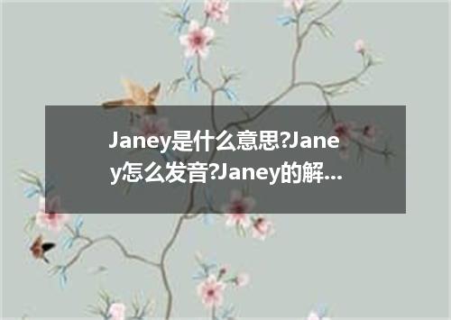 Janey是什么意思?Janey怎么发音?Janey的解释和用法