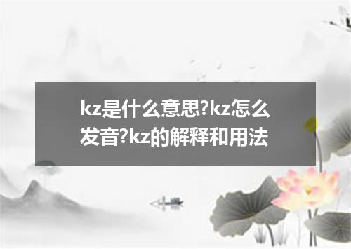 kz是什么意思?kz怎么发音?kz的解释和用法