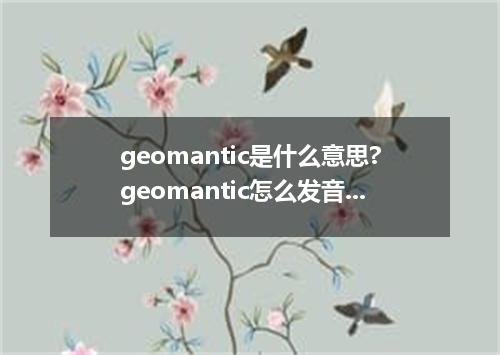 geomantic是什么意思?geomantic怎么发音?geomantic的解释和用法