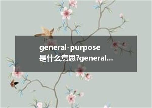 general-purpose是什么意思?general-purpose怎么发音?general-purpose的解释和用法