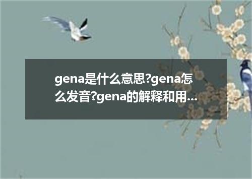 gena是什么意思?gena怎么发音?gena的解释和用法