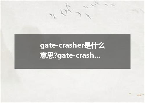 gate-crasher是什么意思?gate-crasher怎么发音?gate-crasher的解释和用法
