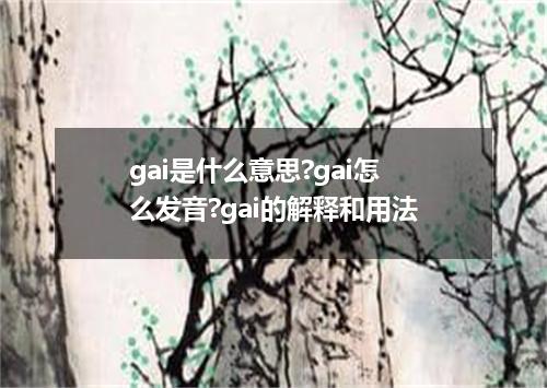gai是什么意思?gai怎么发音?gai的解释和用法
