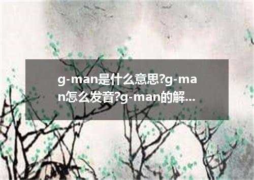 g-man是什么意思?g-man怎么发音?g-man的解释和用法